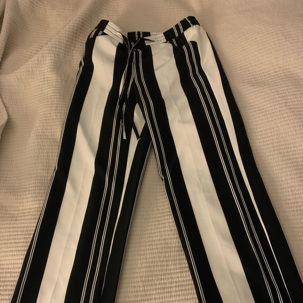 INC Black and White Striped Pants